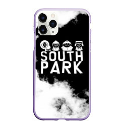 Чехол iPhone 11 Pro матовый Все пацаны на черном фоне Южный Парк