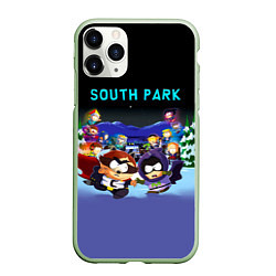 Чехол iPhone 11 Pro матовый Енот и его команда - противостояние Южный Парк