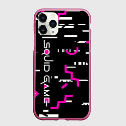 Чехол iPhone 11 Pro матовый Squid Gam: Узоры, цвет: 3D-малиновый