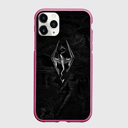 Чехол iPhone 11 Pro матовый Фреска из Скайрима, цвет: 3D-малиновый
