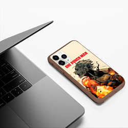 Чехол iPhone 11 Pro матовый Разрушение Геноса One Punch-Man, цвет: 3D-коричневый — фото 2