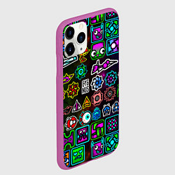 Чехол iPhone 11 Pro матовый Geometry Dash: Heroes, цвет: 3D-фиолетовый — фото 2