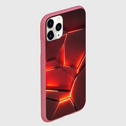 Чехол iPhone 11 Pro матовый ПЛИТЫ НА НЕОНЕ, цвет: 3D-малиновый — фото 2