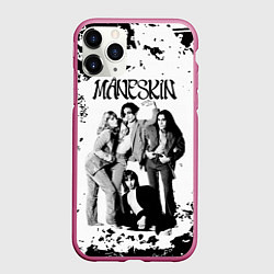 Чехол iPhone 11 Pro матовый Maneskin Монэскин, рок - группа, цвет: 3D-малиновый