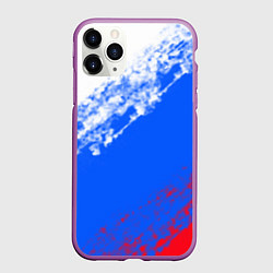 Чехол iPhone 11 Pro матовый Флаг РФ триколор