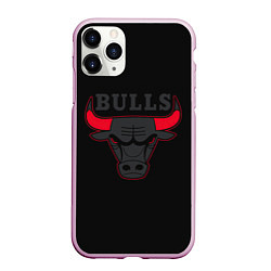 Чехол iPhone 11 Pro матовый CHICAGO BULLS ЧИКАГО БУЛЛС ЯРОСТЬ БЫКА, цвет: 3D-розовый