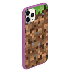 Чехол iPhone 11 Pro матовый ЗЕМЛЯ DIRT MINECRAFT, цвет: 3D-фиолетовый — фото 2