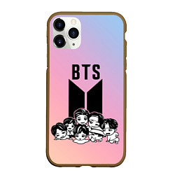 Чехол iPhone 11 Pro матовый BTS БТС БИТИЭС СОЛИСТЫ, цвет: 3D-коричневый