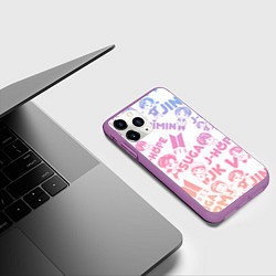 Чехол iPhone 11 Pro матовый BTS БТС БИТИЭС УЧАСТНИКИ, цвет: 3D-фиолетовый — фото 2