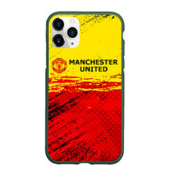 Чехол iPhone 11 Pro матовый Manchester United: Дьяволы, цвет: 3D-темно-зеленый