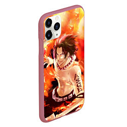 Чехол iPhone 11 Pro матовый ONE PIECE ASCE HERO, цвет: 3D-малиновый — фото 2