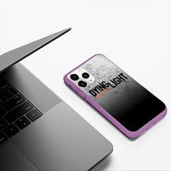 Чехол iPhone 11 Pro матовый DYING LIGHT ТРЕЩИНЫ GOOD NIGHT AND GOOD LUCK, цвет: 3D-фиолетовый — фото 2