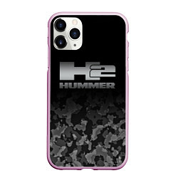 Чехол iPhone 11 Pro матовый H2 HUMMER LOGO, цвет: 3D-розовый