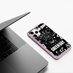 Чехол iPhone 11 Pro матовый Грин дэй узор, цвет: 3D-розовый — фото 2
