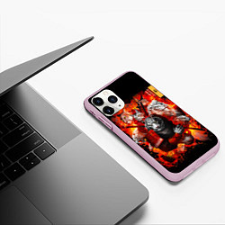 Чехол iPhone 11 Pro матовый Водяной Тигр 2022 и крупные кошки лев, рысь, цвет: 3D-розовый — фото 2