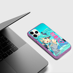 Чехол iPhone 11 Pro матовый Hatsune Miku Мику Хацунэ, цвет: 3D-фиолетовый — фото 2