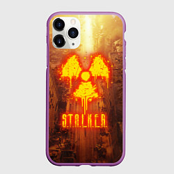 Чехол iPhone 11 Pro матовый STALKER РАДИАЦИЯ ЧЕРНОБЫЛЬ, ПРИПЯТЬ, цвет: 3D-фиолетовый