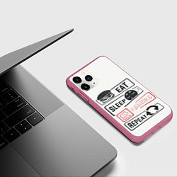 Чехол iPhone 11 Pro матовый Roblox repeat, цвет: 3D-малиновый — фото 2