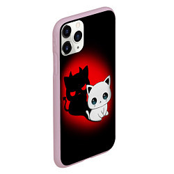 Чехол iPhone 11 Pro матовый КОТИК ДЬЯВОЛ KITTY DEVIL, цвет: 3D-розовый — фото 2