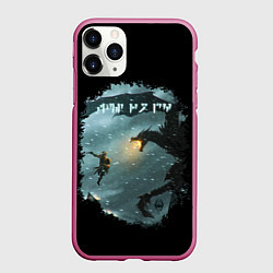 Чехол iPhone 11 Pro матовый TES SKYRIM FIGHT DRAGON