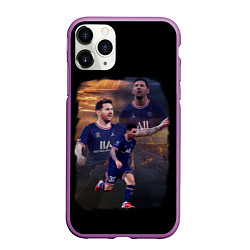 Чехол iPhone 11 Pro матовый ЛИОНЕЛЬ МЕССИ ПСЖ, цвет: 3D-фиолетовый