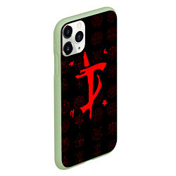 Чехол iPhone 11 Pro матовый Символ палача рока Doom, цвет: 3D-салатовый — фото 2