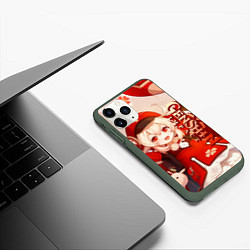 Чехол iPhone 11 Pro матовый Кли - Геншин импакт, цвет: 3D-темно-зеленый — фото 2