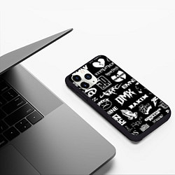 Чехол iPhone 11 Pro матовый RAP & HIP HOP LOGOS, цвет: 3D-черный — фото 2