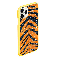 Чехол iPhone 11 Pro матовый Новогодняя шкура тигра, цвет: 3D-желтый — фото 2