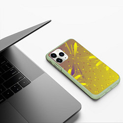 Чехол iPhone 11 Pro матовый Новогодний салют фейерверк, цвет: 3D-салатовый — фото 2