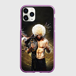 Чехол iPhone 11 Pro матовый Хабиб Нурмагомедов с орлом