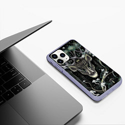Чехол iPhone 11 Pro матовый Король олень, цвет: 3D-светло-сиреневый — фото 2