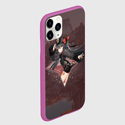 Чехол iPhone 11 Pro матовый Ху Тао в примогеме Genshin Impact, цвет: 3D-фиолетовый — фото 2