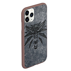 Чехол iPhone 11 Pro матовый THE WITCHER LOGO STONE, цвет: 3D-коричневый — фото 2