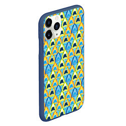 Чехол iPhone 11 Pro матовый Зубастые Акулы, цвет: 3D-тёмно-синий — фото 2