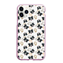Чехол iPhone 11 Pro матовый Бордер Колли, цвет: 3D-розовый