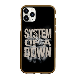 Чехол iPhone 11 Pro матовый System of a Down, цвет: 3D-коричневый