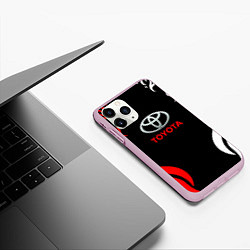 Чехол iPhone 11 Pro матовый Автомобиль Toyota, цвет: 3D-розовый — фото 2