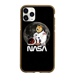 Чехол iPhone 11 Pro матовый Доги Космонавт Мем Наса Doge, цвет: 3D-коричневый