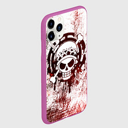 Чехол iPhone 11 Pro матовый Трафальгар Ло Пираты сердца Весёлый Роджер, цвет: 3D-фиолетовый — фото 2