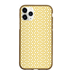 Чехол iPhone 11 Pro матовый Цветок Жизни золото