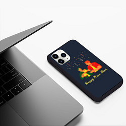 Чехол iPhone 11 Pro матовый Happy new beer 2022, цвет: 3D-черный — фото 2