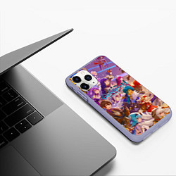 Чехол iPhone 11 Pro матовый Герои Genshin Impact, цвет: 3D-светло-сиреневый — фото 2