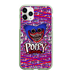 Чехол iPhone 11 Pro матовый Huggy Wuggy: Poppy Pattern, цвет: 3D-салатовый