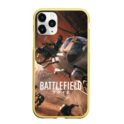 Чехол iPhone 11 Pro матовый Battlefield 2042 - Боевой отряд, цвет: 3D-желтый