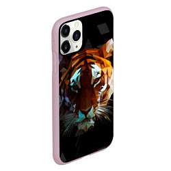 Чехол iPhone 11 Pro матовый Тигр стиль Low poly, цвет: 3D-розовый — фото 2