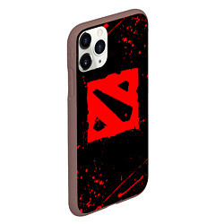 Чехол iPhone 11 Pro матовый DOTA 2 БРЫЗГИ КРАСОК ДОТА 2 ЛОГО, цвет: 3D-коричневый — фото 2