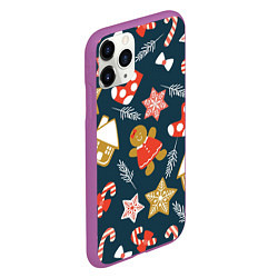 Чехол iPhone 11 Pro матовый Merry Christmas!!!, цвет: 3D-фиолетовый — фото 2
