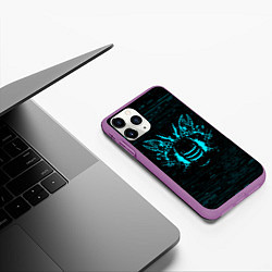 Чехол iPhone 11 Pro матовый DEAD SPACE АЙЗЕК КЛАРК НЕОН МЁРТВЫЙ КОСМОС, цвет: 3D-фиолетовый — фото 2