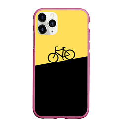Чехол iPhone 11 Pro матовый Бегущий за велосипедом, цвет: 3D-малиновый